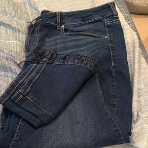 Maurice’s Dark Wash Lace-Up Women’s Jeans - 22